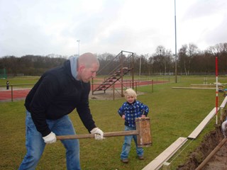 Ray met zijn zoon, Beachvolleyballer van de toekomst