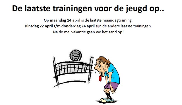 Laatste training jeugd op...