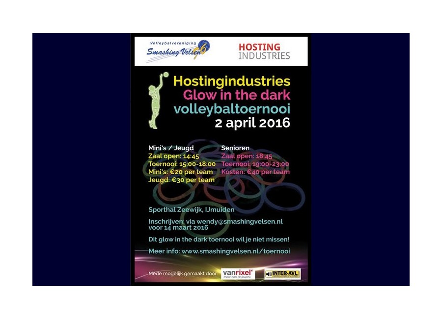Glow in the dark Toernooi - za 2 april - Velsen