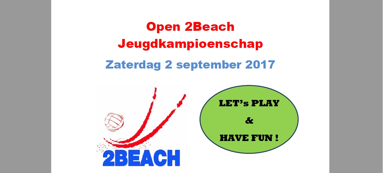 Open 2Beach Jeugdkampioenschap :  Zaterdag 2 september