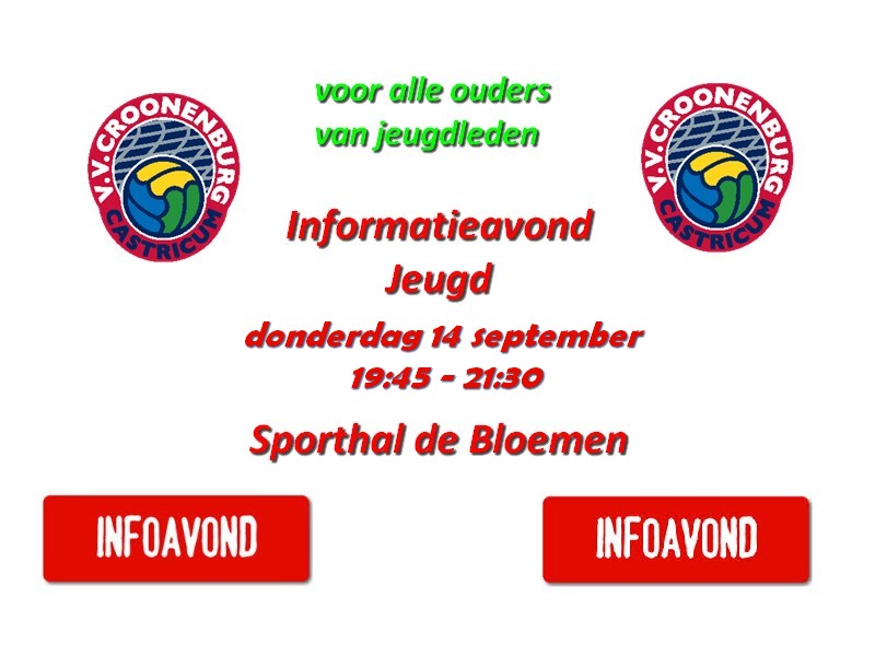 Informatiebijeenkomst jeugd : donderdag 14 september