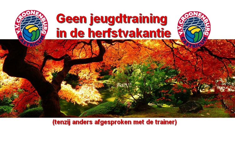 In de herfstvakantie geen jeugdtraining