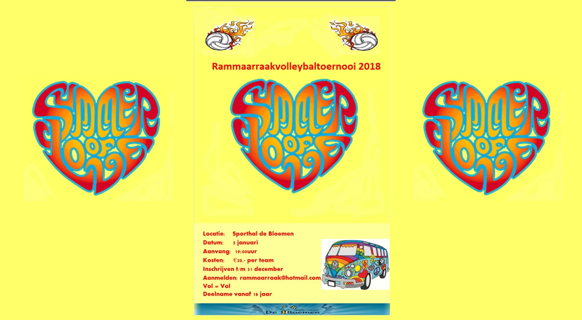 Rammaarraak toernooi : 5 januari 2018 , vanaf 19:00 uur in Sporthal de Bloemen