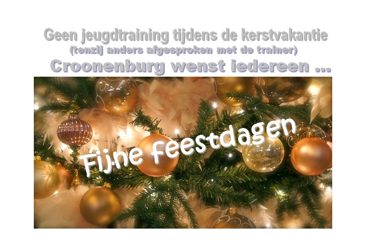 Tijdens de kerstvakantie : geen jeugdtraining 