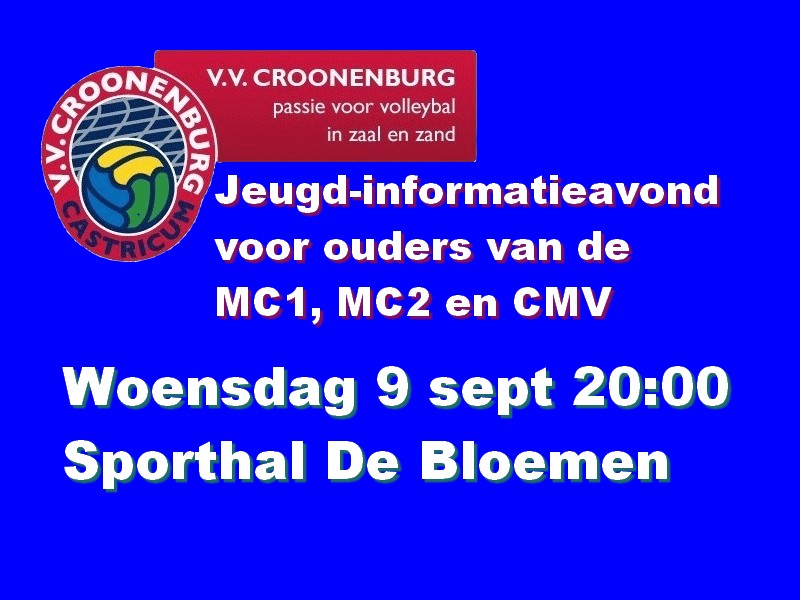 Jeugd-informatieavond voor ouders MC1,MC2 en CMV