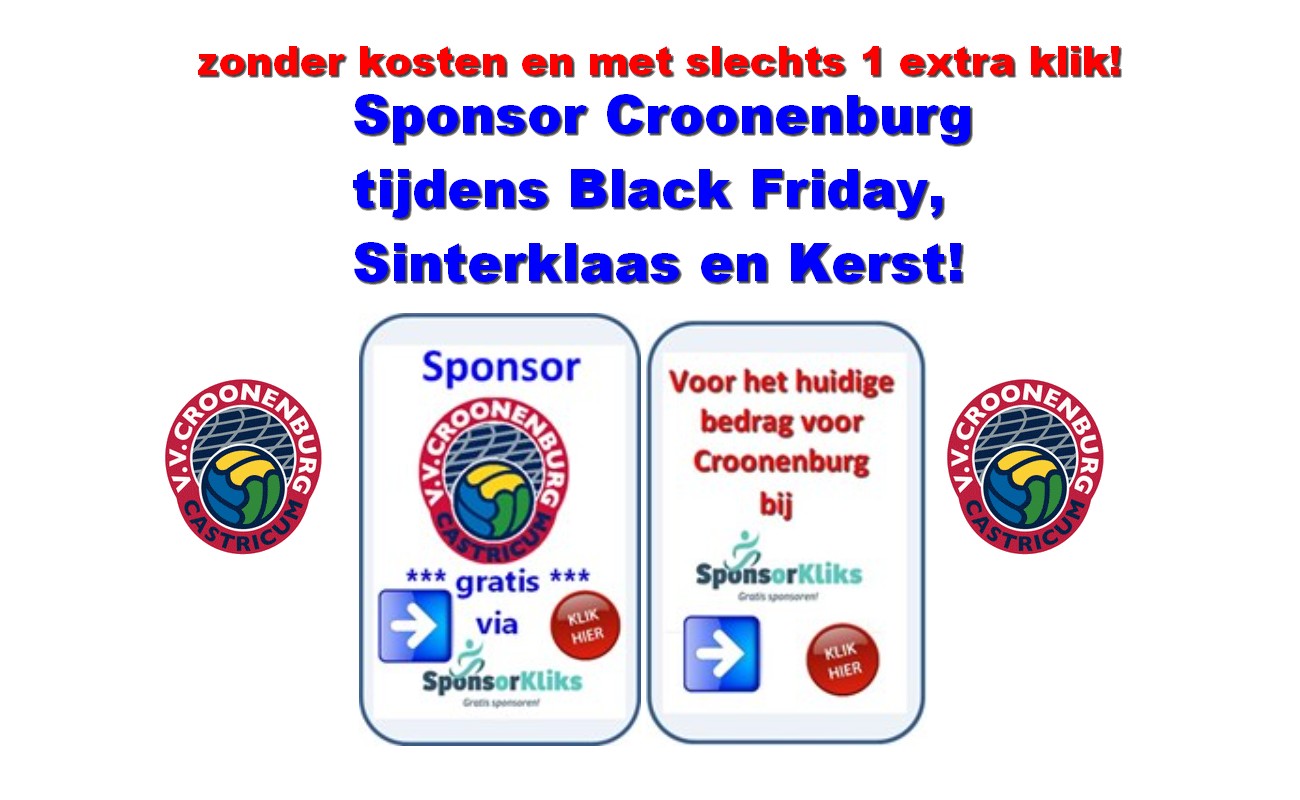 Black Friday, Sinterklaas en Kerst? Sponsor Croonenburg in een klik!