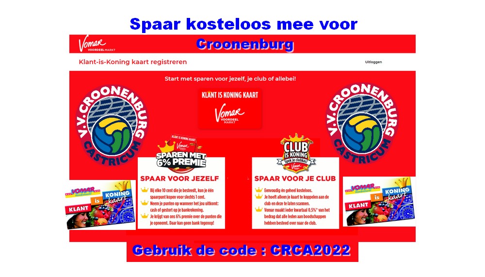 Spaar kosteloos mee voor Croonenburg