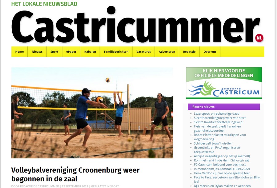 Croonenburg weer begonnen in de zaal