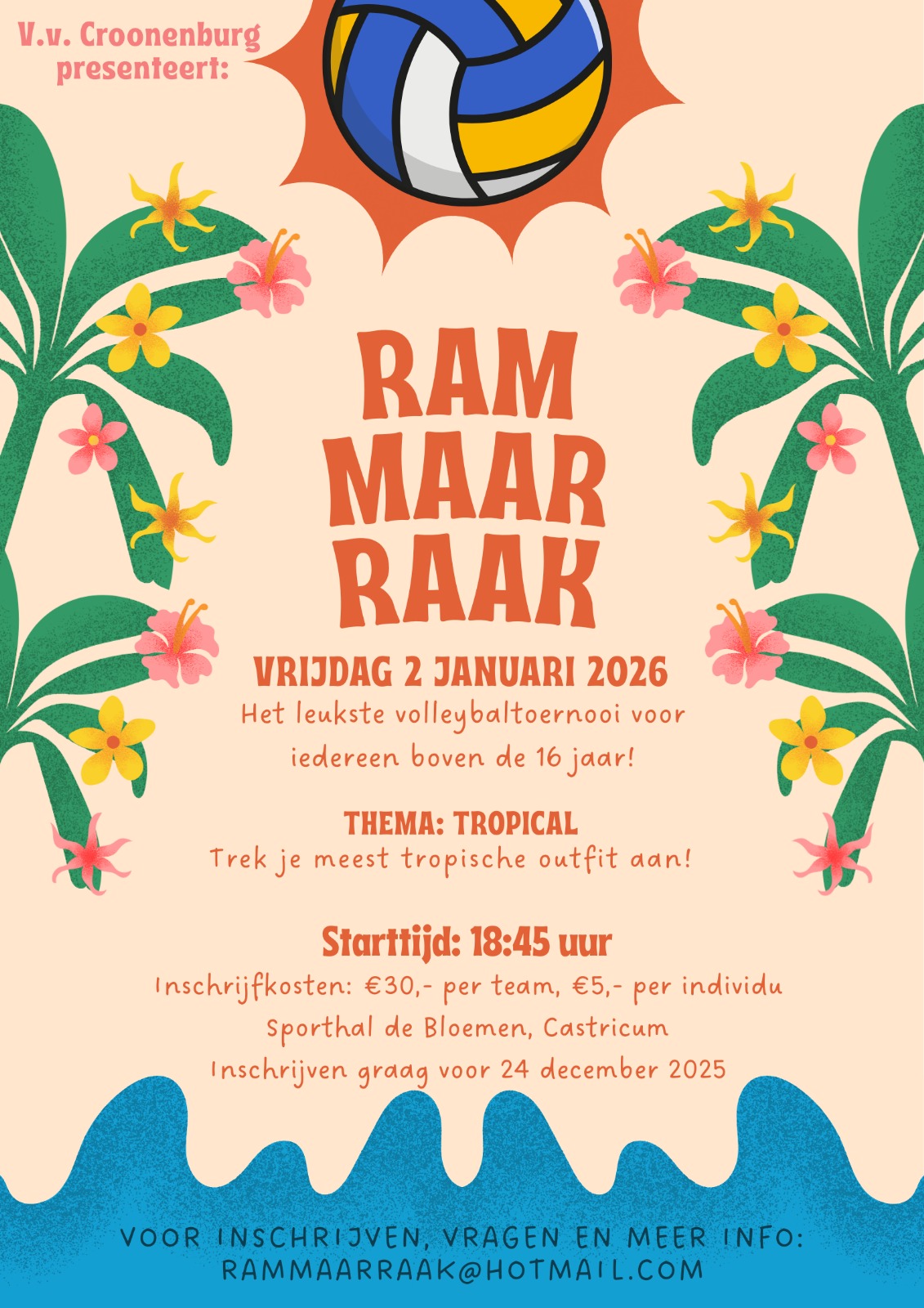 RAMMAARRAAK Toernooi 2 januari a.s.